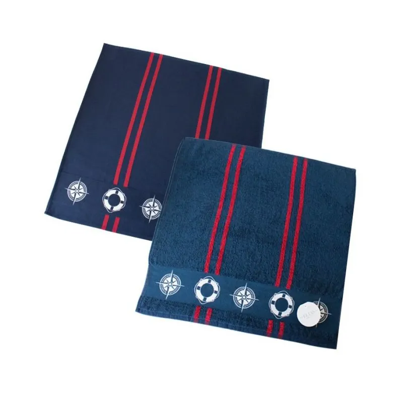 Towel and tea towel set nautical motif navy Towel and tea towel set nautical motif navy