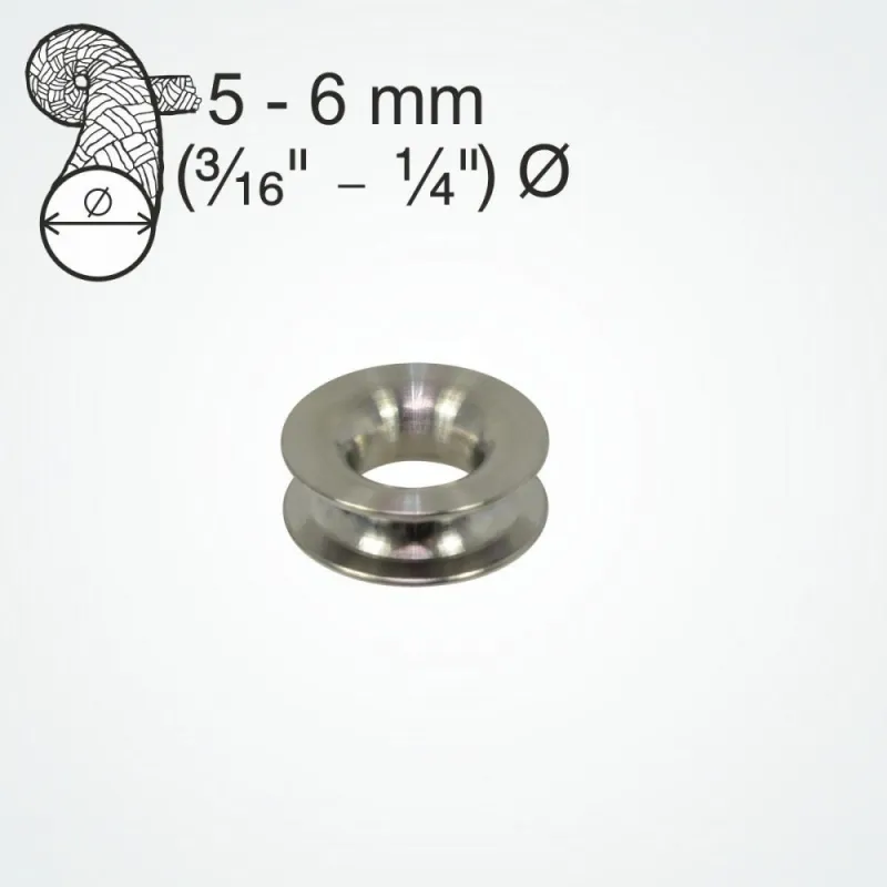 Clamcleat Titanium thimble for 5-6mm ropes