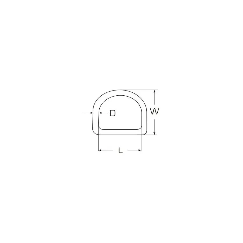 D-ring 50/6mm stainless steel 316 D-ring 50/6mm stainless steel 316