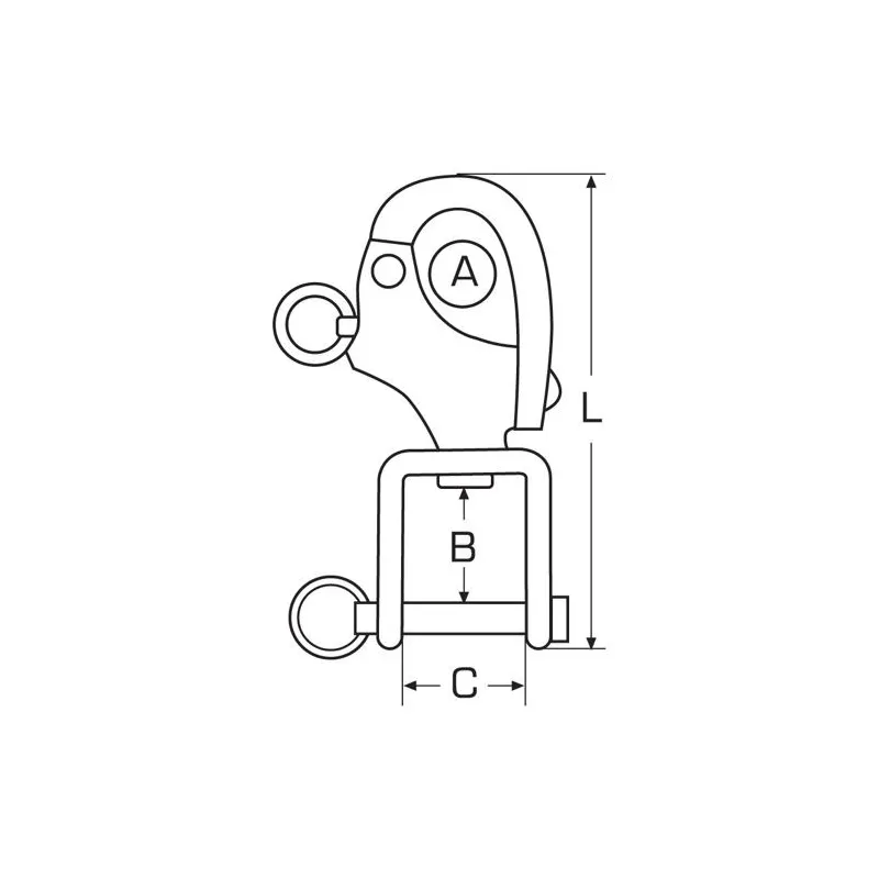 snap shackle with clevis pin swivel length 87mm snap shackle with clevis pin swivel length 87mm