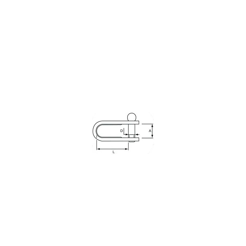 Allen Forged Dee shackle with slotted 4mm pin Allen Forged Dee shackle with slotted 4mm pin