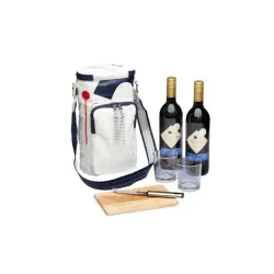 Sea Princess - Wine cooler bag for 2 bottles with glasses and cheese set