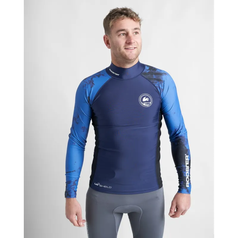 Rooster Rash top-Long Sleeved-blue seal