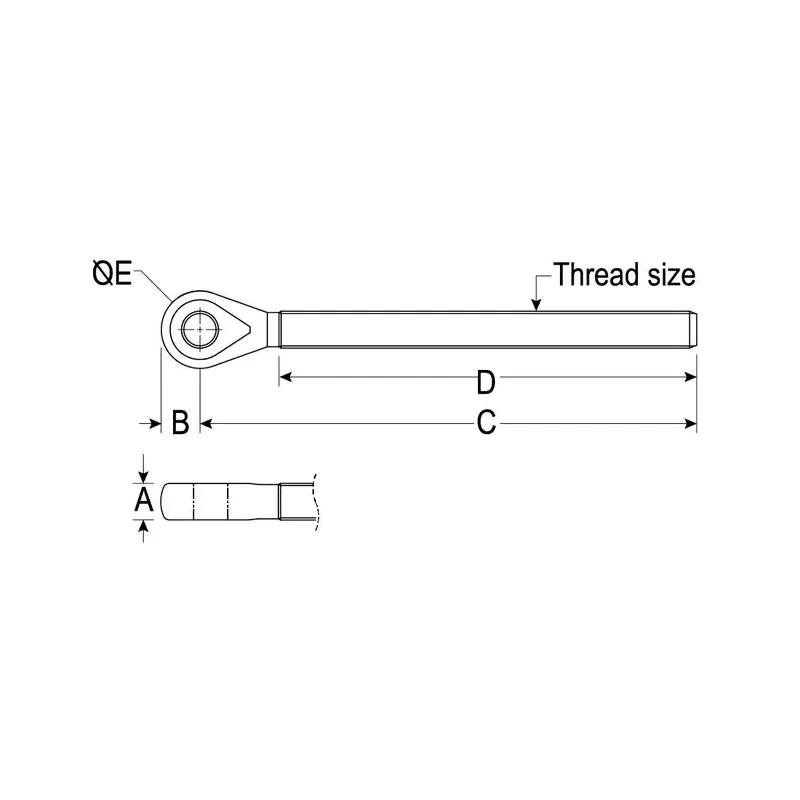 Ronstan Threaded Eye, 1/4" UNF Thread Ronstan Threaded Eye, 1/4" UNF Thread