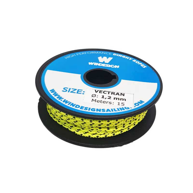 Windesign 1.2mm Vectran line mini reel 15m, fluo yellow