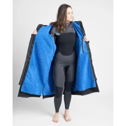 Rooster AQUAFLEECE ROBE, black/blue