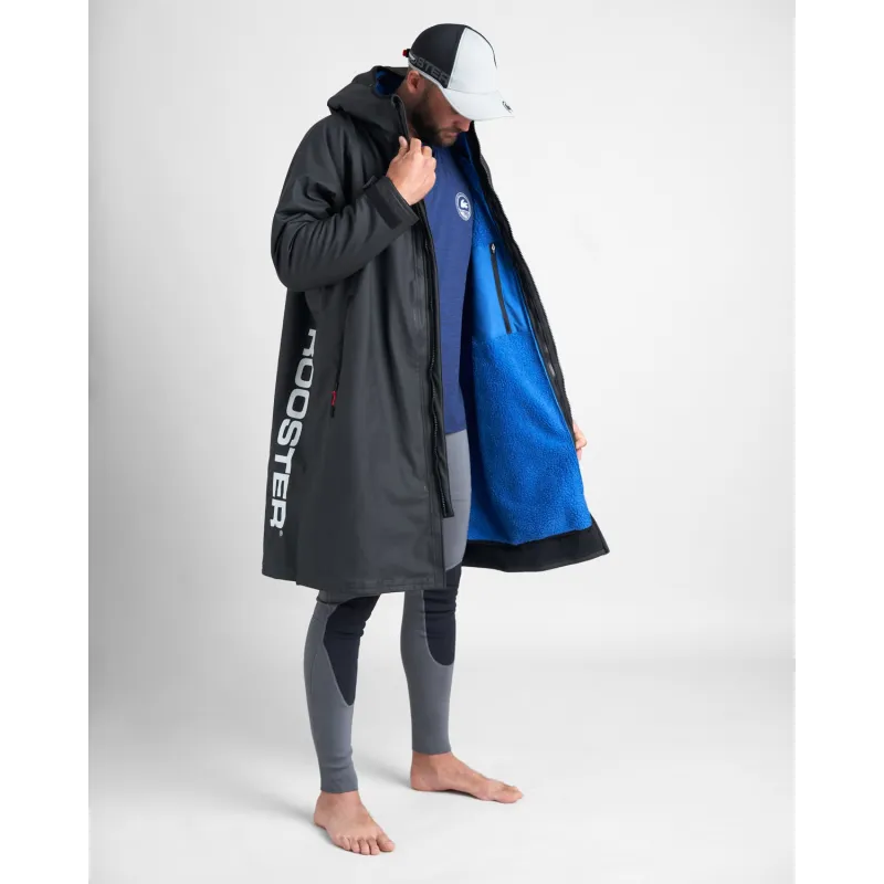 Rooster AQUAFLEECE ROBE, black/blue Rooster AQUAFLEECE ROBE, black/blue