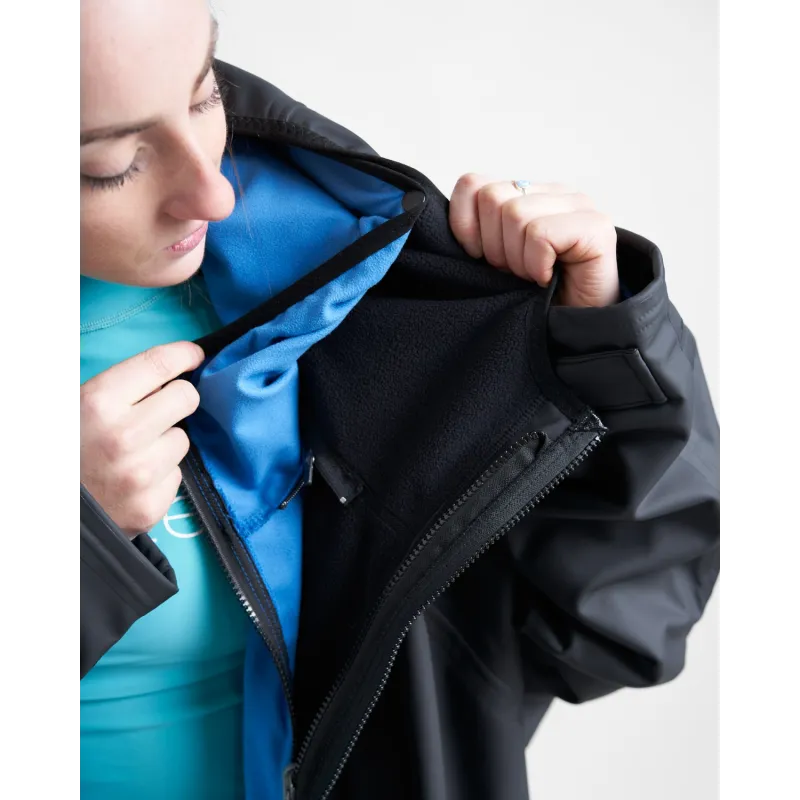 Rooster AQUAFLEECE ROBE, black/blue Rooster AQUAFLEECE ROBE, black/blue