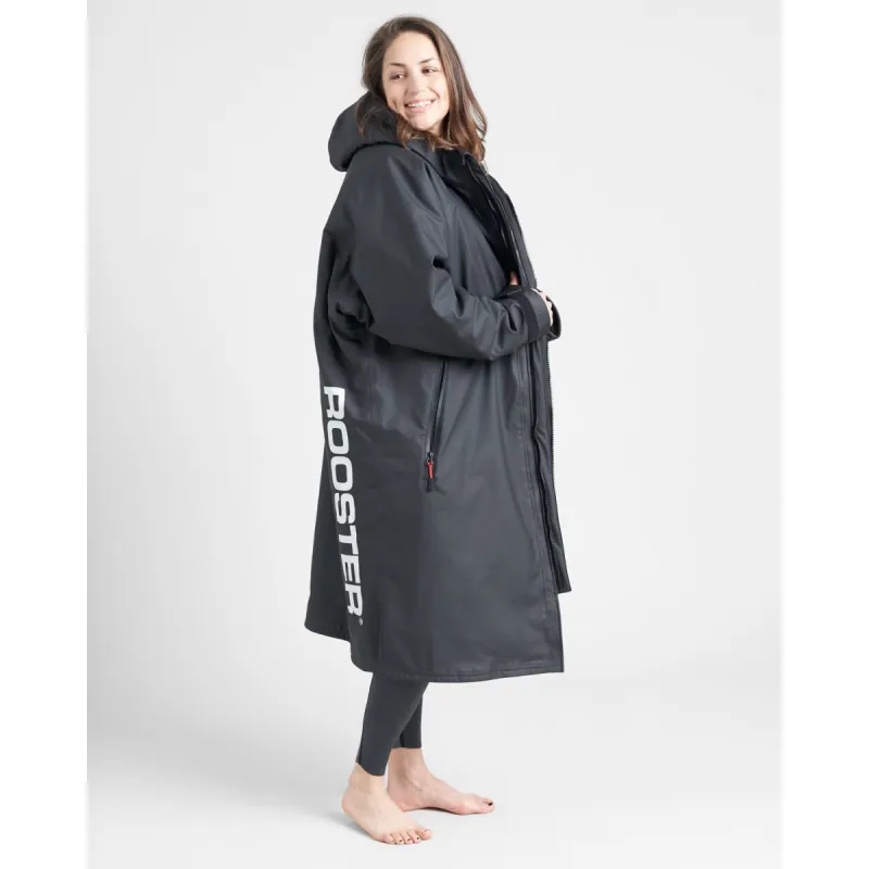Rooster AQUAFLEECE ROBE, black/blue Rooster AQUAFLEECE ROBE, black/blue