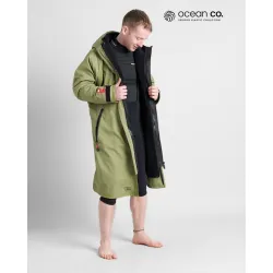 Rooster AQUAFLEECE ROBE, Khaki/black