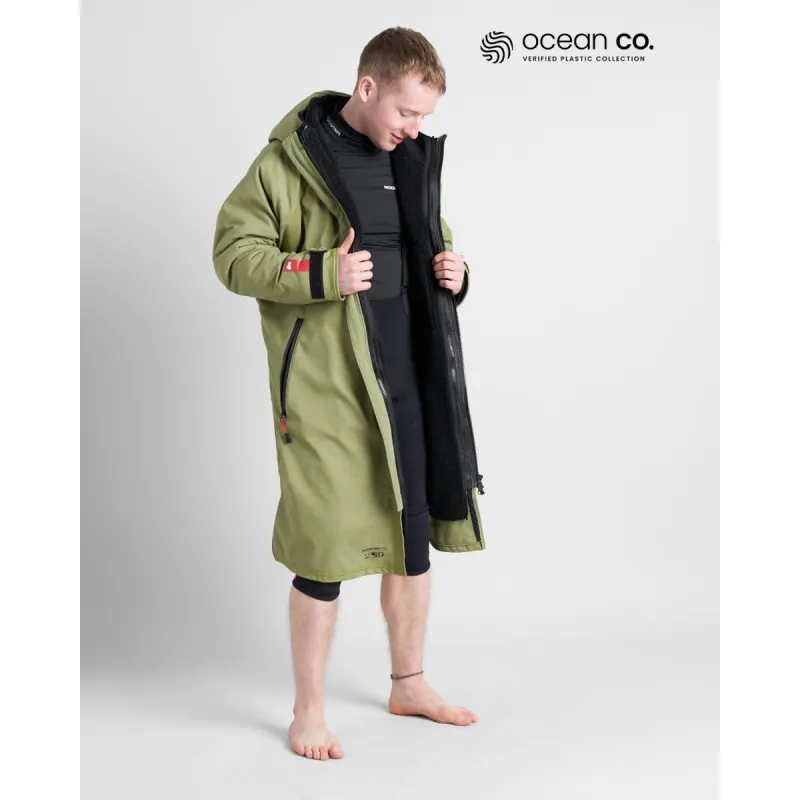Rooster AQUAFLEECE ROBE, Khaki/black Rooster AQUAFLEECE ROBE, Khaki/black