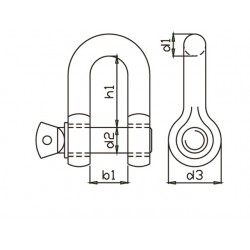 Talamex 4mm forged shackle with captive pin