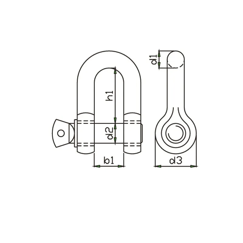 Talamex 4mm forged shackle with captive pin Talamex 4mm forged shackle with captive pin