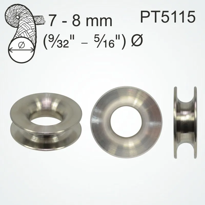 Clamcleat Titanium thimble for 7-8mm ropes