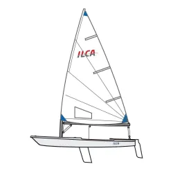 DEVOTI - ILCA 6 Boat complete with CARBON top/lower mast, tiller and extension