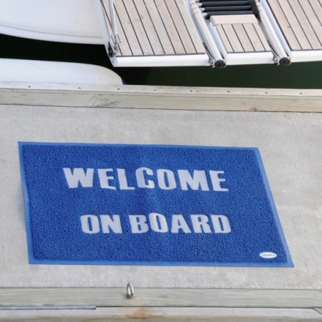 lazilas WELCOME MAT WITH BACKING, PVC - BLUE - 40 X 60CM