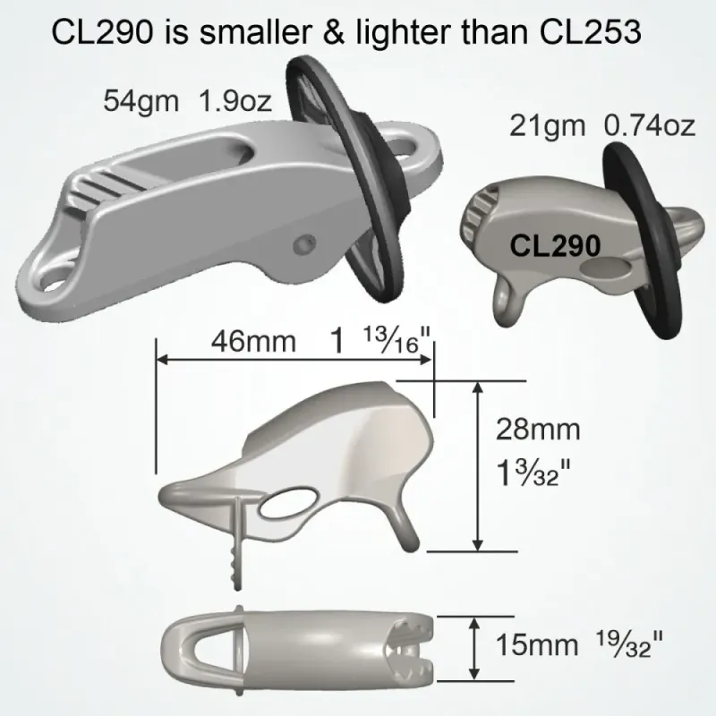 Clamcleat® CL290 Titanium Trapeze Cleat with handle