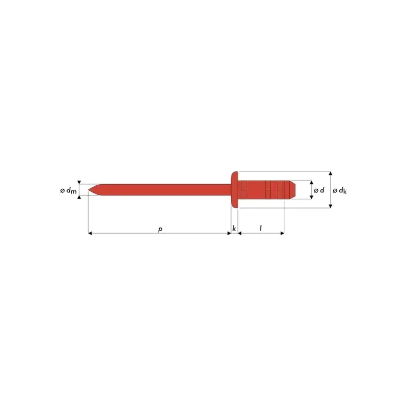 Multigrip Rivet for Carbon 4.8mm x 15mm