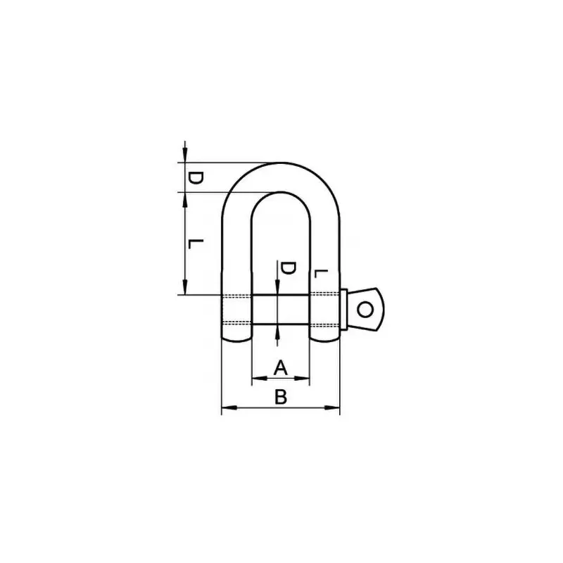 U-rope SS 10mm forged shackle 20x35mm