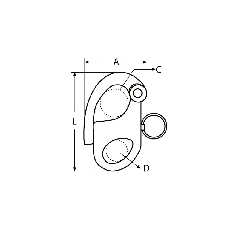 Fixed snap shackle 66mm Fixed snap shackle 66mm