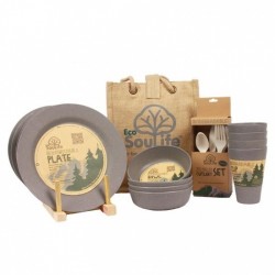 Bamboo - Dinner set - 4 people - Charcoal