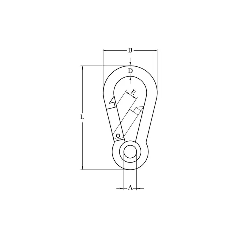 50mm Carbine hook with eye 50mm Carbine hook with eye