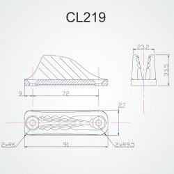 Clamcleat® CL219 Racing Vertical hard anodised finish