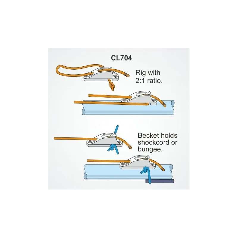 Clamcleat® CL704 Racing junior Mk1 with Becket Hard Anodised Clamcleat® CL704 Racing junior Mk1 with Becket Hard Anodised