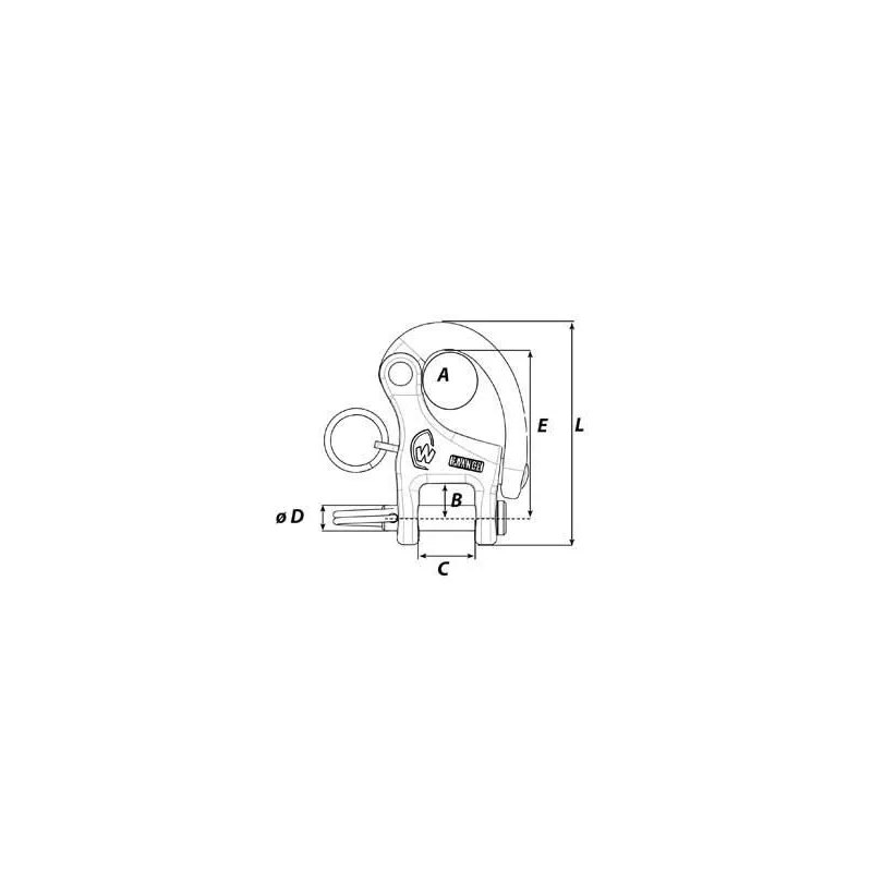 Wichard HR Forged snap shackle with clevis pin Wichard HR Forged snap shackle with clevis pin