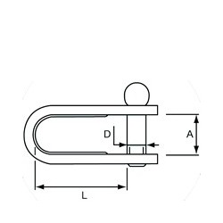 Allen Strip shackle with key 5mm pin and extra 3mm pin and ring