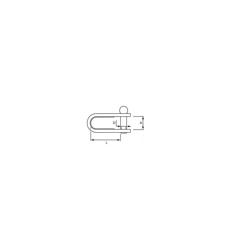 Allen Strip shackle with key 5mm pin and extra 3mm pin and ring Allen Strip shackle with key 5mm pin and extra 3mm pin and ring