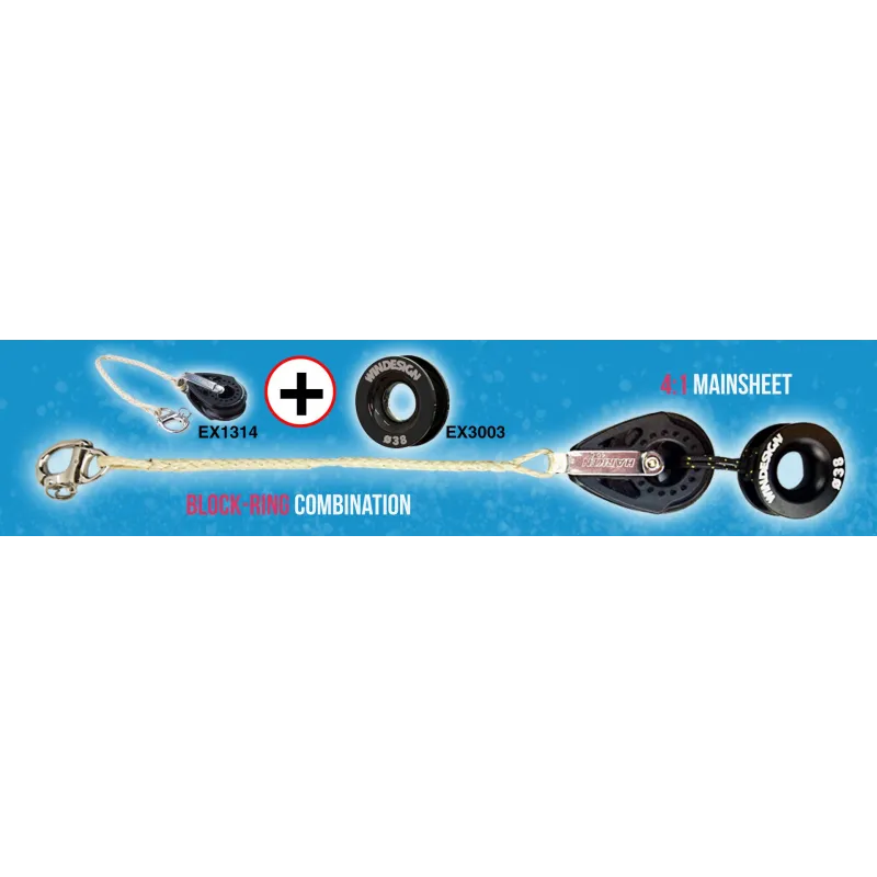 Harken 40mm block on Dyneema with shackle Harken 40mm block on Dyneema with shackle