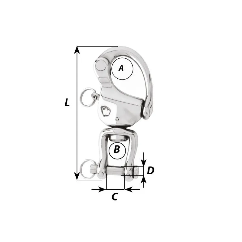 copy of Wichard HR snap shackle - With swivel eye - Length: 70 mm copy of Wichard HR snap shackle - With swivel eye - Length: 70 mm